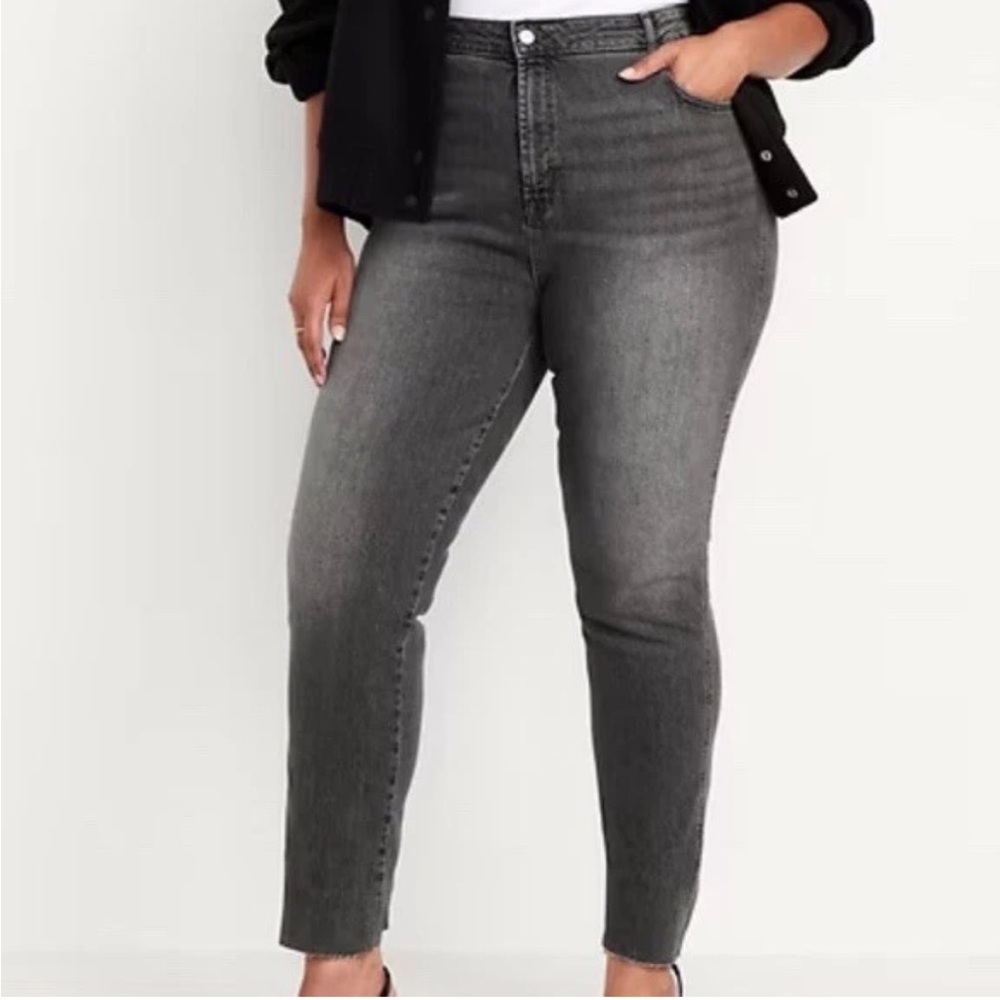 Old Navy Womens High Rise Vintage Slim Jeans Faded Black Size 20